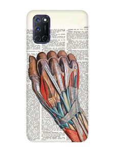 Матовий чохол з чорними боками на Oppo A52/A72/A92 :: Анатомія руки (принт 298)