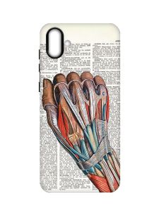 Матовий чохол з чорними боками на Samsung Galaxy A04 :: Анатомія руки (принт 298)