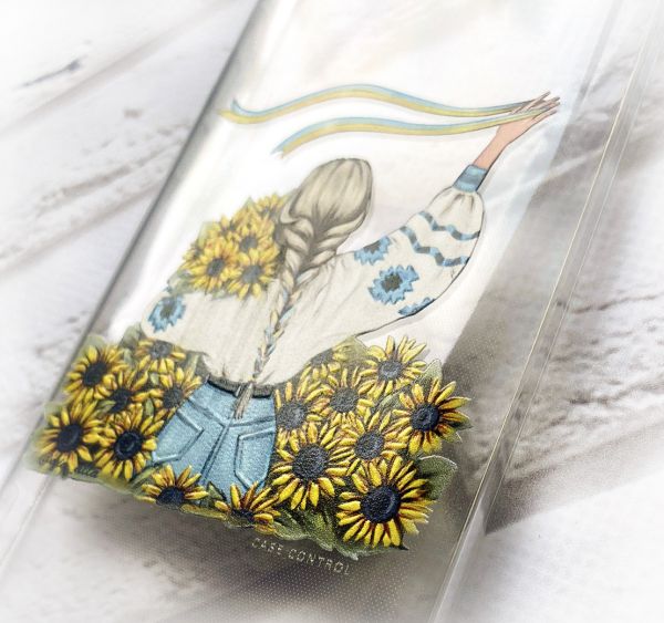 Прозорий чохол на Samsung Galaxy S22 :: Дівчина зі стрічкою (принт 25)