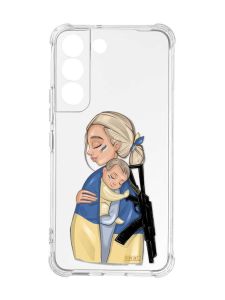 Чохол із потовщеними кутами на Samsung Galaxy S22 :: Мама-захисниця (патріотичний принт 21)