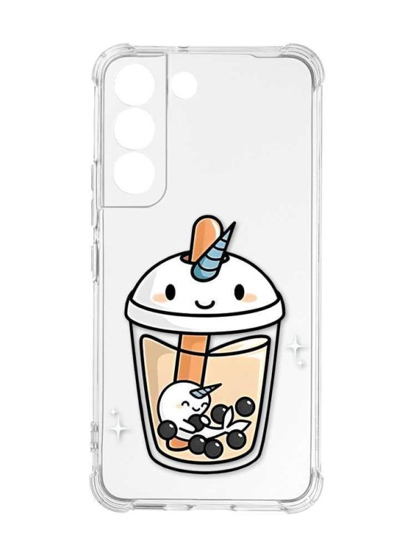 Чохол із потовщеними кутами на Samsung Galaxy S22 :: Коктейль Єдиноріг (принт 96)