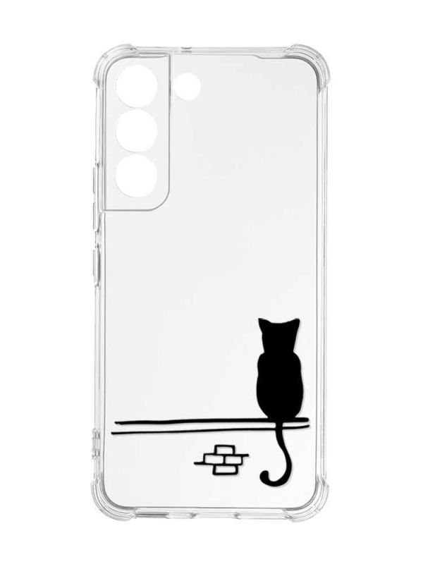 Чохол із потовщеними кутами на Samsung Galaxy S22 :: Кіт (принт 130)