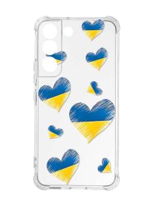 Чохол із потовщеними кутами на Samsung Galaxy S22 :: Сердечка. Україна (принт 258)