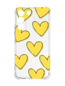 Чохол із потовщеними кутами на Samsung Galaxy S22 :: Сердечка жовті (принт 259)