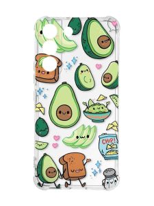 Чохол із потовщеними кутами на Samsung Galaxy S22 :: Милі авокадо каваї (принт 305)