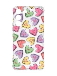 Чохол із потовщеними кутами на Samsung Galaxy S22 :: Сердечка з текстом (принт 333)