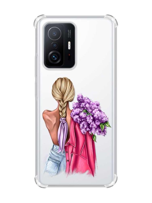 Чохол з потовщеними кутами на Xiaomi 11T :: Дівчина з бузком (принт 7)
