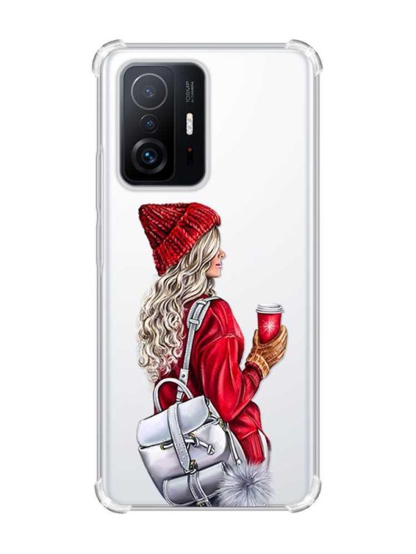 Чохол з потовщеними кутами на Xiaomi 11T :: Дівчина з рюкзаком (принт 9)