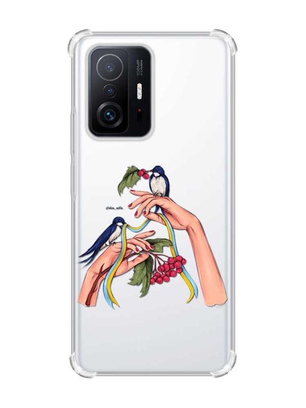 Чохол з потовщеними кутами на Xiaomi 11T :: Ластівки (принт 15)