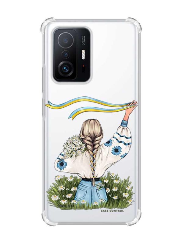 Чохол з потовщеними кутами на Xiaomi 11T :: Дівчина зі стрічкою (принт 17)