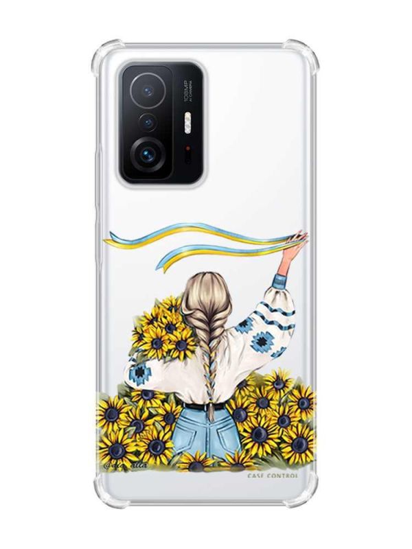 Чохол з потовщеними кутами на Xiaomi 11T :: Дівчина зі стрічкою (принт 25)