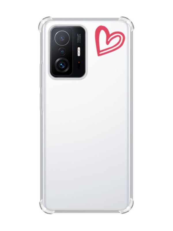 Чохол з потовщеними кутами на Xiaomi 11T :: Сердечко червоне (принт 46)