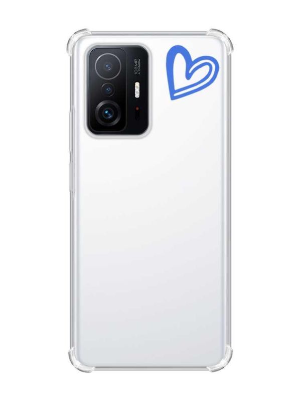 Чохол з потовщеними кутами на Xiaomi 11T :: Сердечко синє (принт 48)