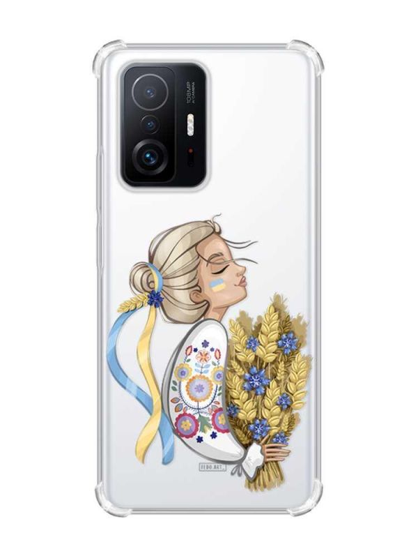 Чохол з потовщеними кутами на Xiaomi 11T :: Українка з колосками (принт 173)