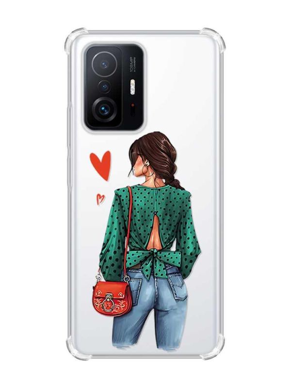 Чохол з потовщеними кутами на Xiaomi 11T :: Дівчина в зеленому (принт 224)