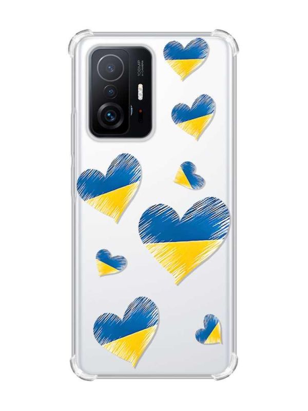 Чохол з потовщеними кутами на Xiaomi 11T :: Сердечка. Україна (принт 258)