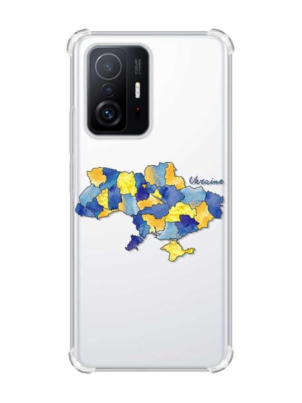Чохол з потовщеними кутами на Xiaomi 11T :: Карта України (принт 261)