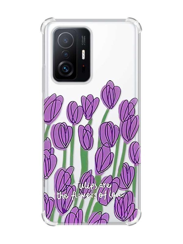 Чохол з потовщеними кутами на Xiaomi 11T :: Тюльпани (принт 265)