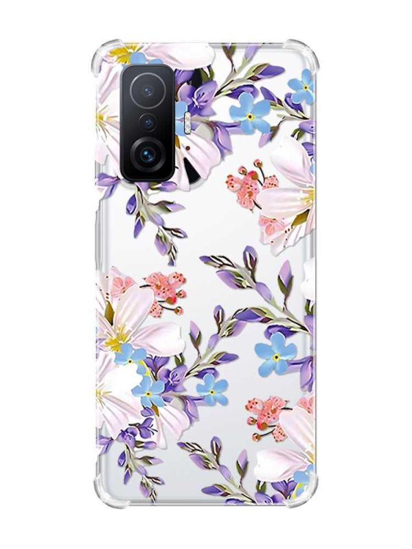 Чохол з потовщеними кутами на Xiaomi 11T :: Квітковий малюнок (принт 272)