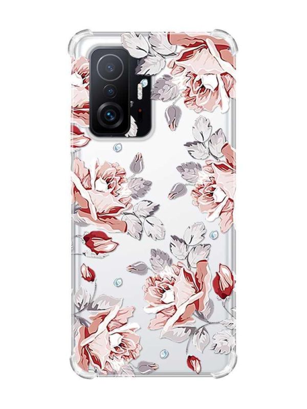 Чохол з потовщеними кутами на Xiaomi 11T :: Фон Троянди (принт 273)