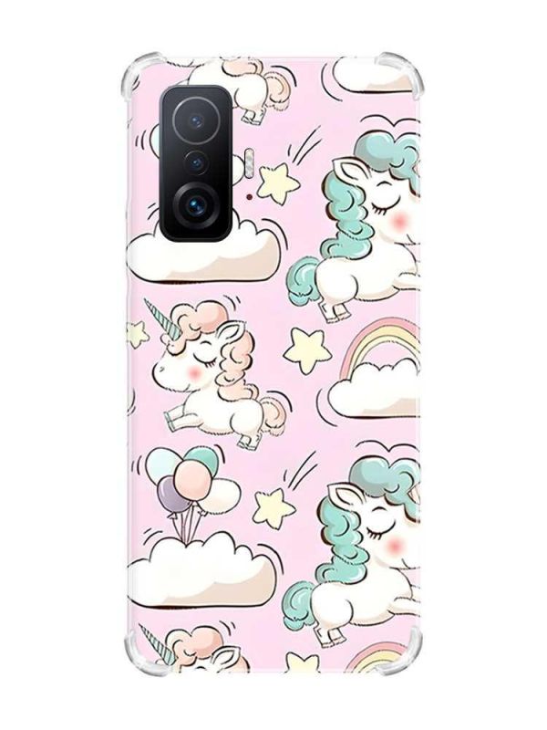Чохол з потовщеними кутами на Xiaomi 11T :: Єдинороги (принт 106)