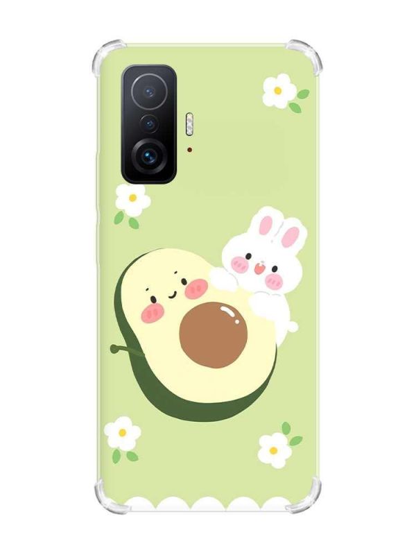 Чохол з потовщеними кутами на Xiaomi 11T :: Авокадо і зайченя (принт 311)