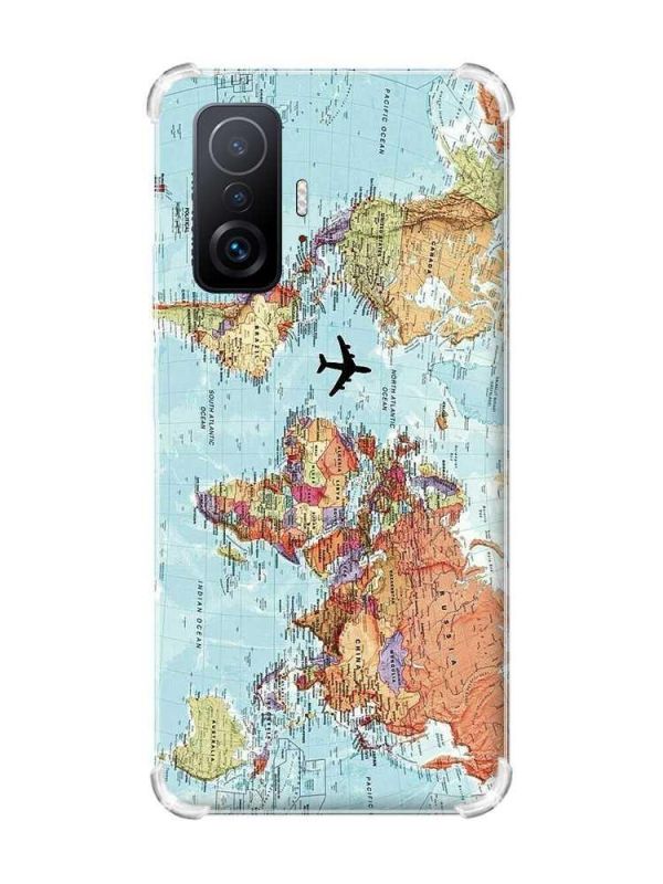 Чохол з потовщеними кутами на Xiaomi 11T :: Карта світу (принт 318)