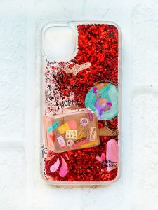 Чохол із плаваючими блискітками на iPhone 11 Червоний :: Настрій подорожувати (принт 329)