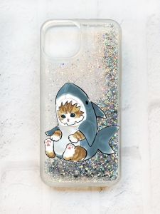 Чохол із плаваючими блискітками на iPhone 13 Срібний :: Кошеня (принт 120)