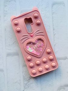 Чохол Попит Антистрес Поп-Іт Pop It для Xiaomi Redmi 9 Поп іт Котик з сердечком рожевий