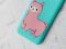 Матовий бірюзовий чохол на iPhone 11 Pro Max (6.5) дизайн Лама рожева принт 100