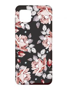 Матовий чорний чохол на Samsung Galaxy M32 / A22 / M22 4G :: Фон Троянди (принт 273)