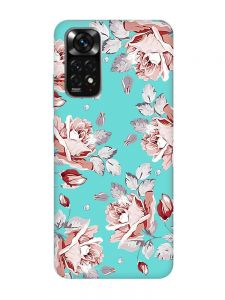 Матовий бірюзовий чохол на Xiaomi Redmi Note 11 :: Фон Троянди (принт 273)