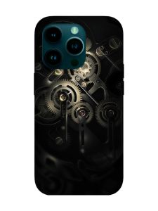 Матовий чохол з бірюзовими боками на Apple iPhone 14 Pro :: Механізм (принт 238)