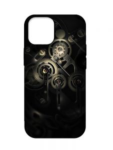 Матовий чохол з бірюзовими боками на Apple iPhone 12 Pro Max :: Механізм (принт 238)