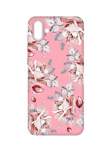 Матовий рожевий чохол на Samsung Galaxy A04 :: Фон Троянди (принт 273)