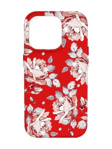 Матовий червоний чохол на Apple iPhone 14 Pro Max :: Фон Троянди (принт 273)