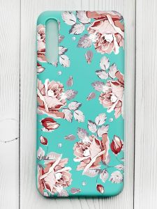 Матовий бірюзовий чохол на Samsung Galaxy A50 (2019) A505/A30s :: Фон Троянди (принт 273)
