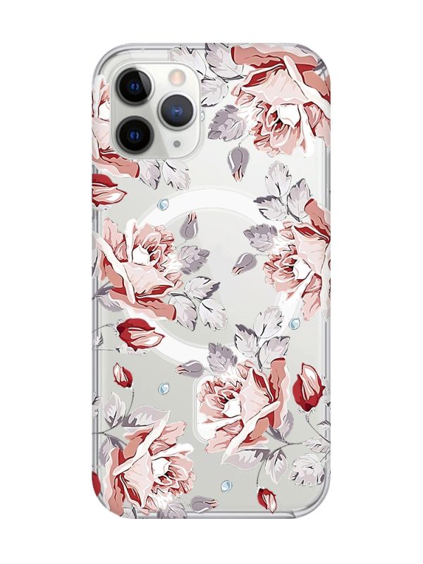 Магнітний чохол на iPhone 11 Pro Max із підтримкою MagSafe :: Фон Троянди (принт 273)