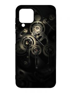 Матовий чохол з чорними боками на Samsung Galaxy A12 :: Механізм (принт 238)