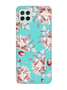 Матовий бірюзовий чохол на Samsung Galaxy M32/M22/A22 4G :: Фон Троянди (принт 273)