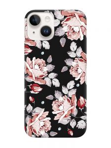 Матовий чорний чохол на Apple iPhone 14 :: Фон Троянди (принт 273)