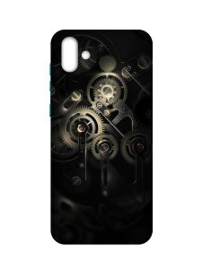 Матовий чохол з бірюзовими боками на Samsung Galaxy A04 :: Механізм (принт 238)