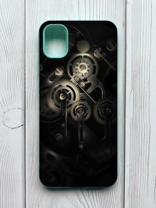 Матовий чохол з бірюзовими боками на Samsung Galaxy A04E / A042 :: Механізм (принт 238)