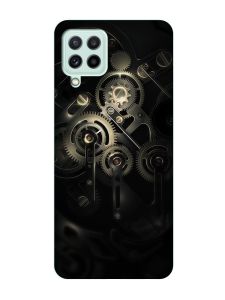 Матовий чохол з бірюзовими боками на Samsung Galaxy M32/M22/A22 4G :: Механізм (принт 238)