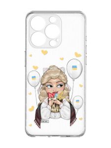 Чохол із захистом камери на  iPhone 15 Pro :: Українка з солодощами (принт 175)