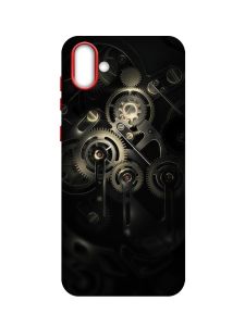 Матовий чохол з червоними боками на Samsung Galaxy A04 :: Механізм (принт 238)