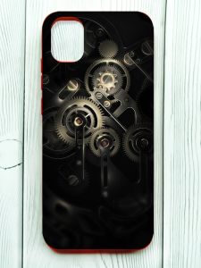 Матовий чохол з червоними боками на Samsung Galaxy A04E/A042 :: Механізм (принт 238)