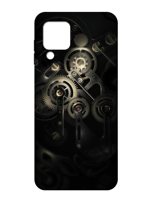 Матовий чохол з чорними боками на Samsung Galaxy M32 / A22 / M22 4G :: Механізм (принт 238)