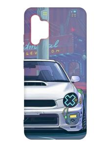 Матовий чохол з рожевими боками на Samsung Galaxy A32 :: Авто аніме (принт 239)